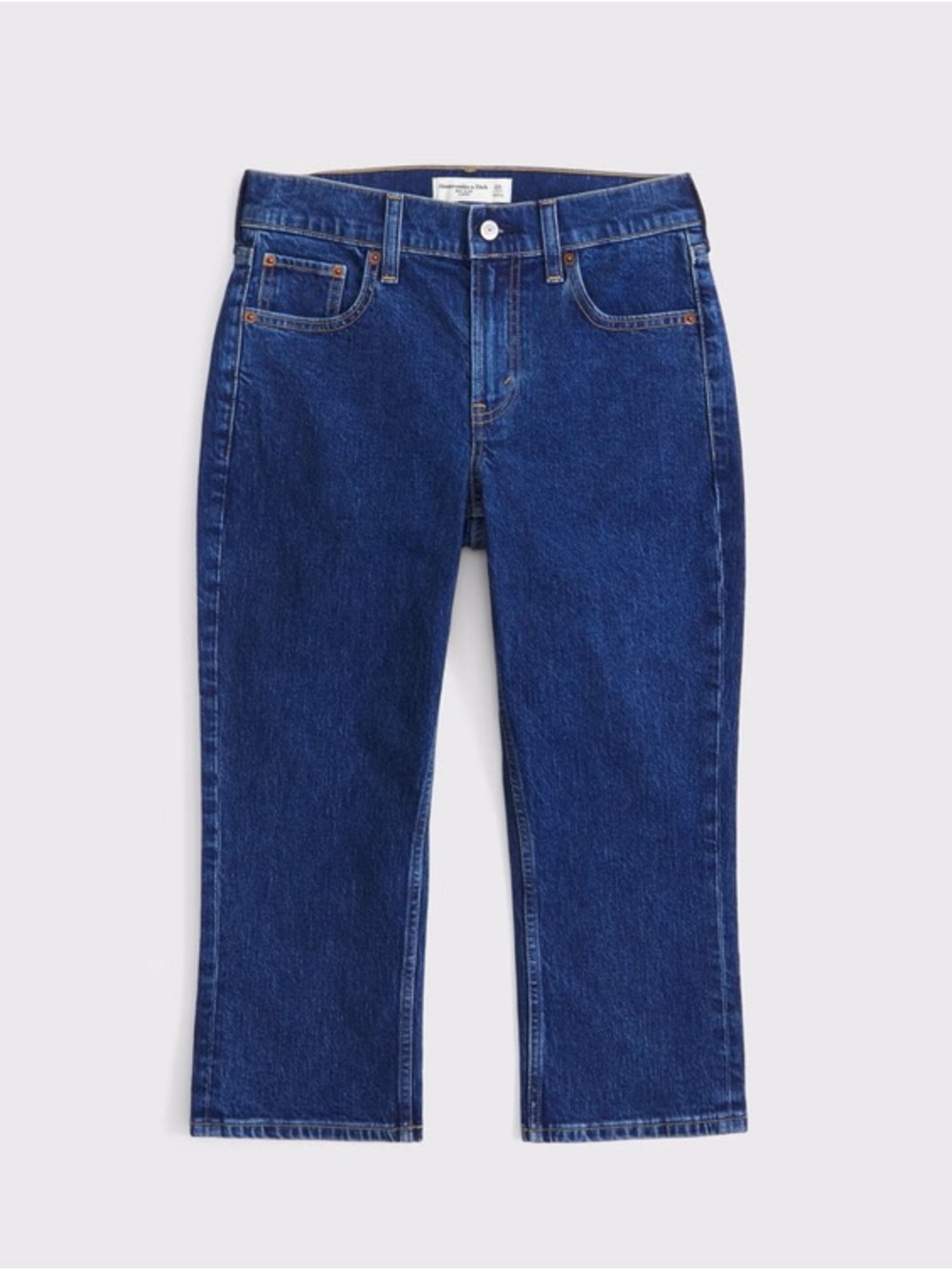 Abercrombie & Fitch Women’s Dark Blue Curve Love Mid Rise Capris (99% Cotton)